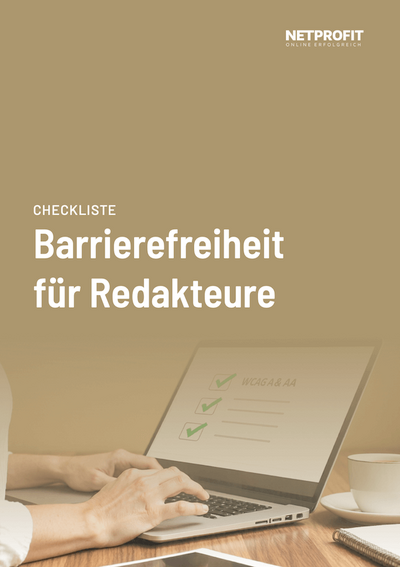 Cover für PDF-Dokument zur Barrierefreiheit: Checkliste für Redakteure