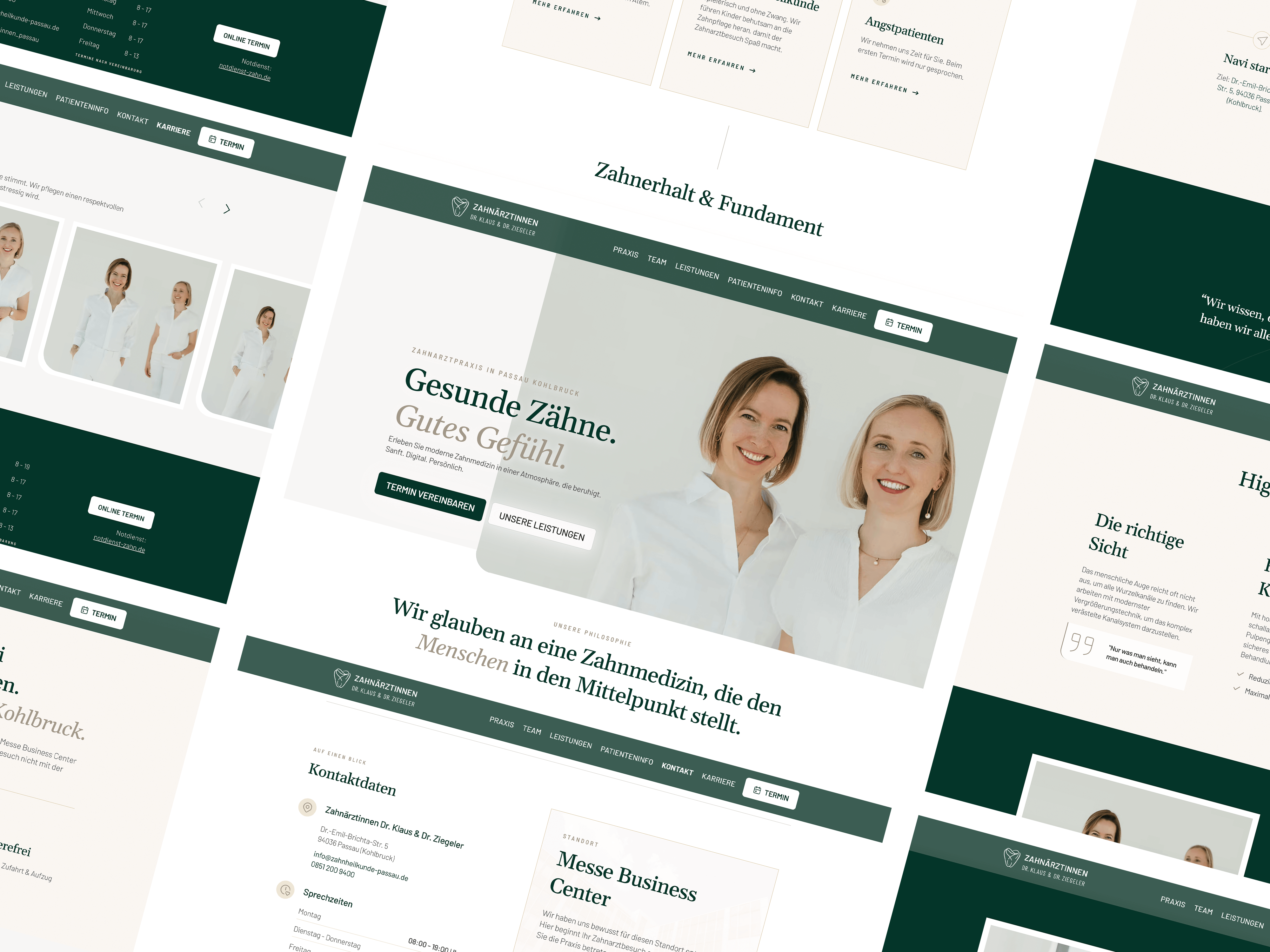 Gestaltungselemente Webdesign Zahn&auml;rztinnen Dr. Klaus & Dr. Ziegeler