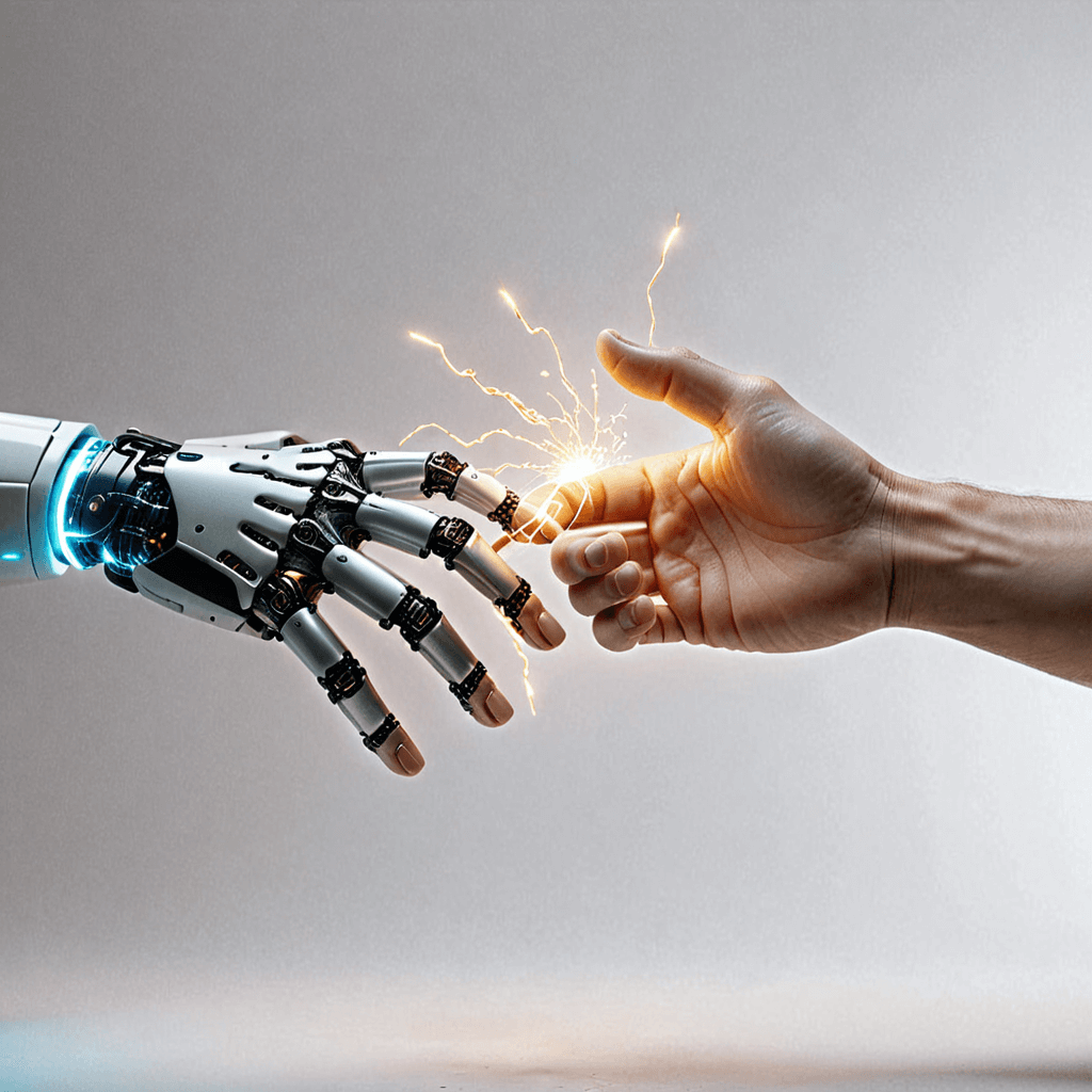 KI-Kompetenz: Mensch und Roboter geben sich die Hand