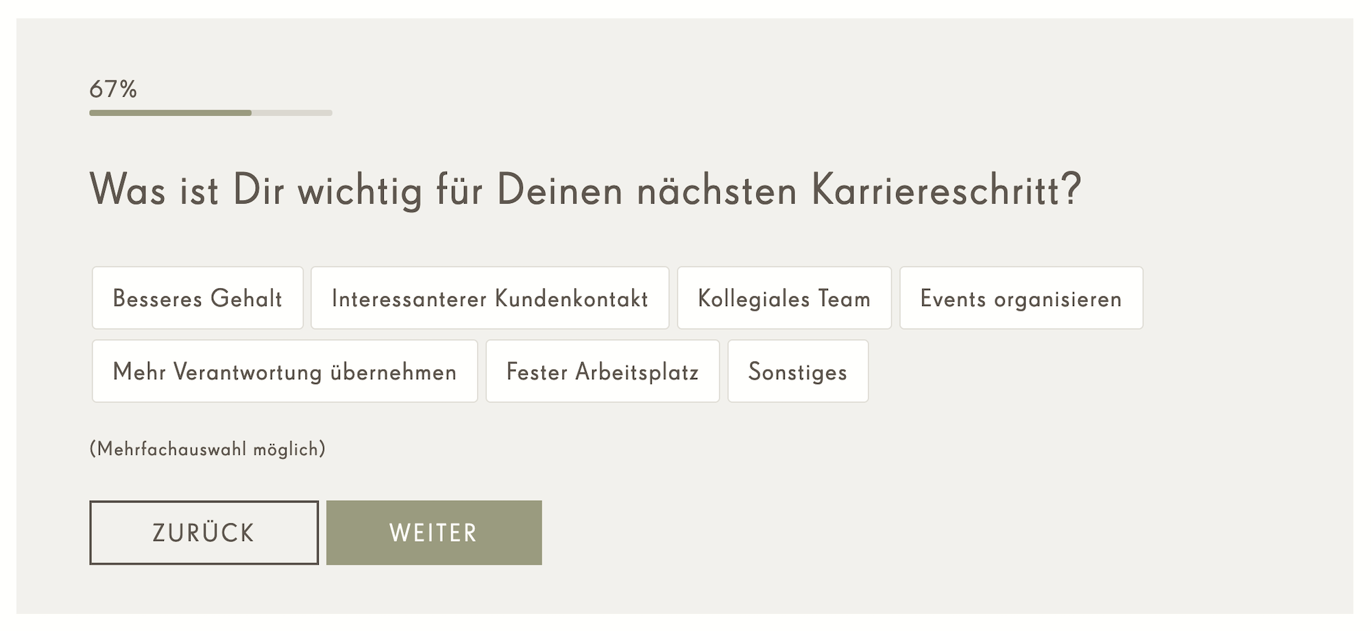 Beispiel eines mobil-optimierten Bewerbungsprozesses (Funnel) von HOFGUT