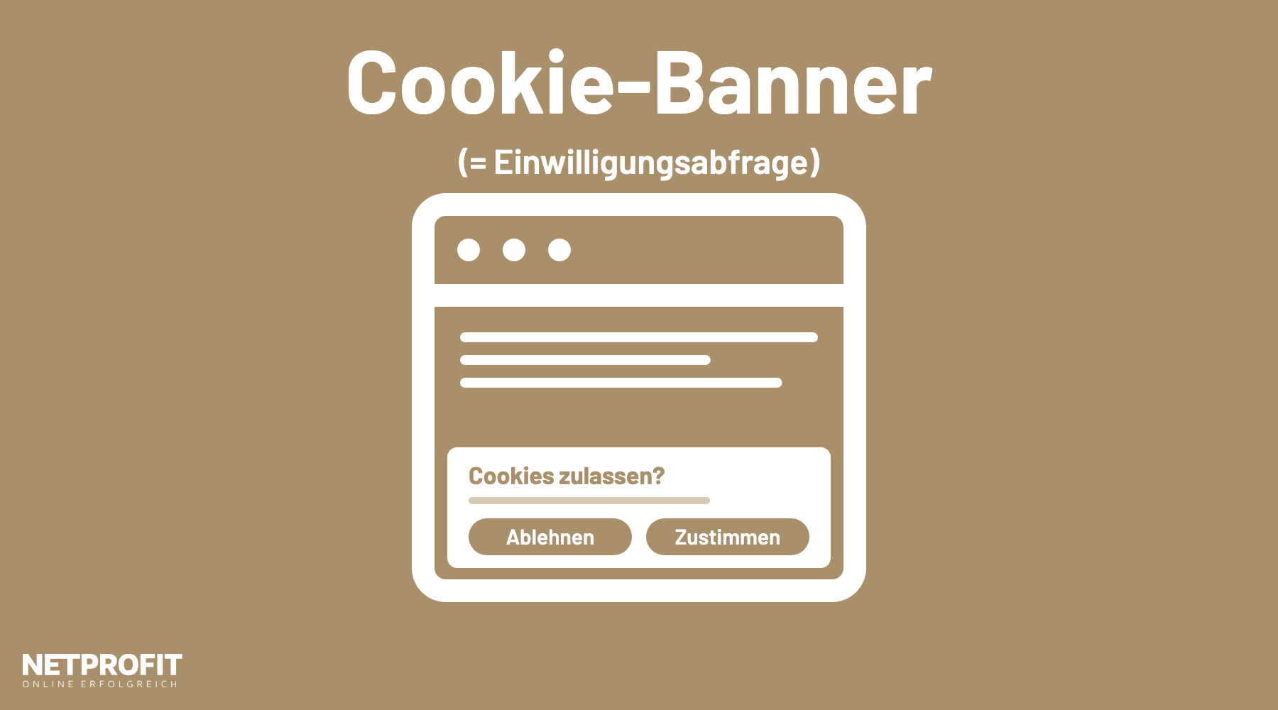 Webseitenfenster mit Einwilligungsbanner, der gleichwertige Schaltfl&auml;chen zum Ablehnen und Zustimmen zeigt