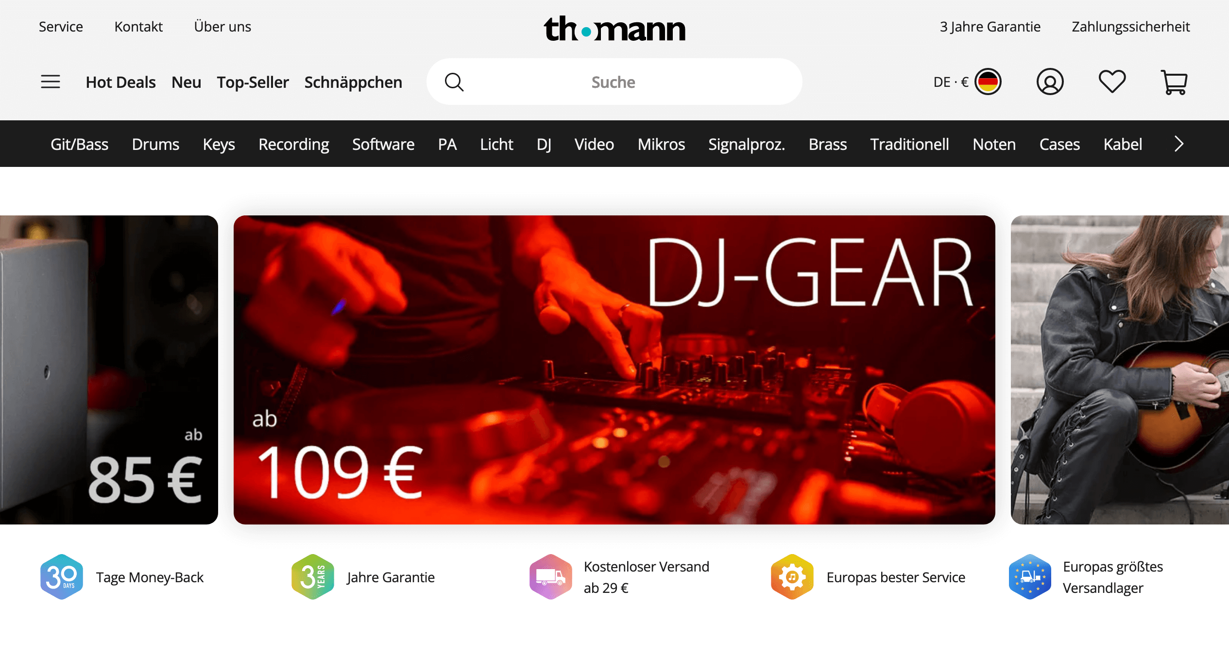 Beispiel für einen Online-Shop-Header