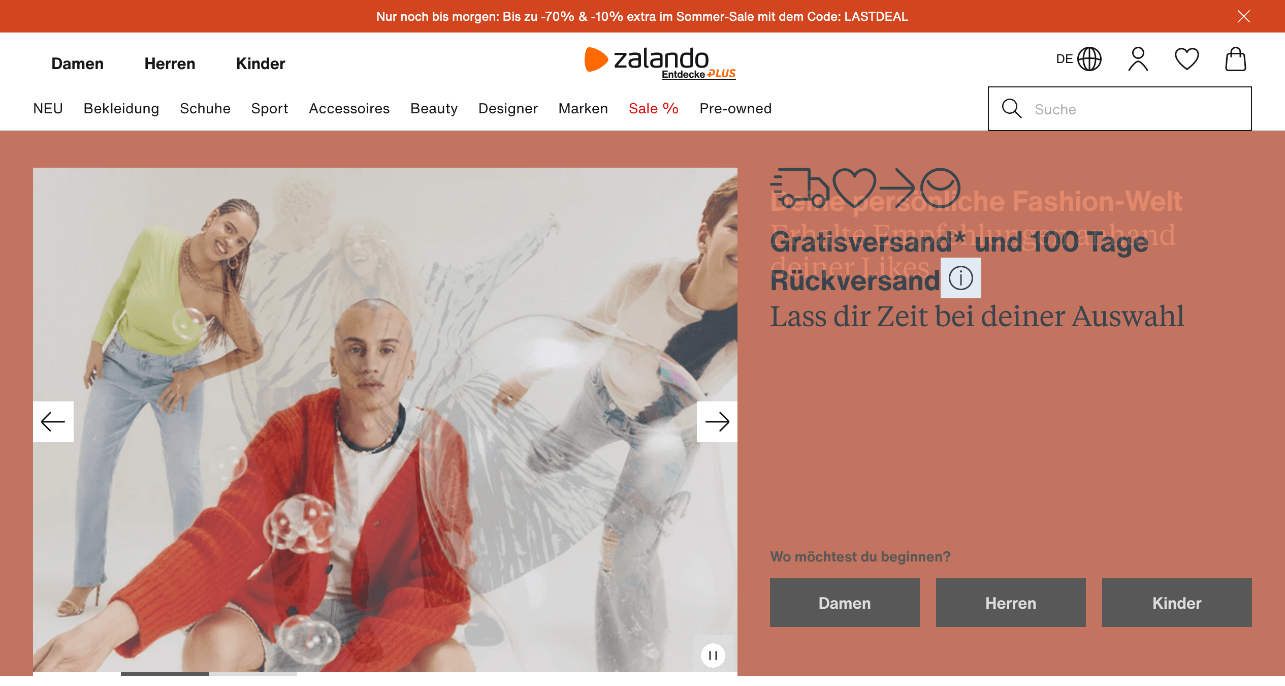 Beispiel für einen Online-Shop-Header