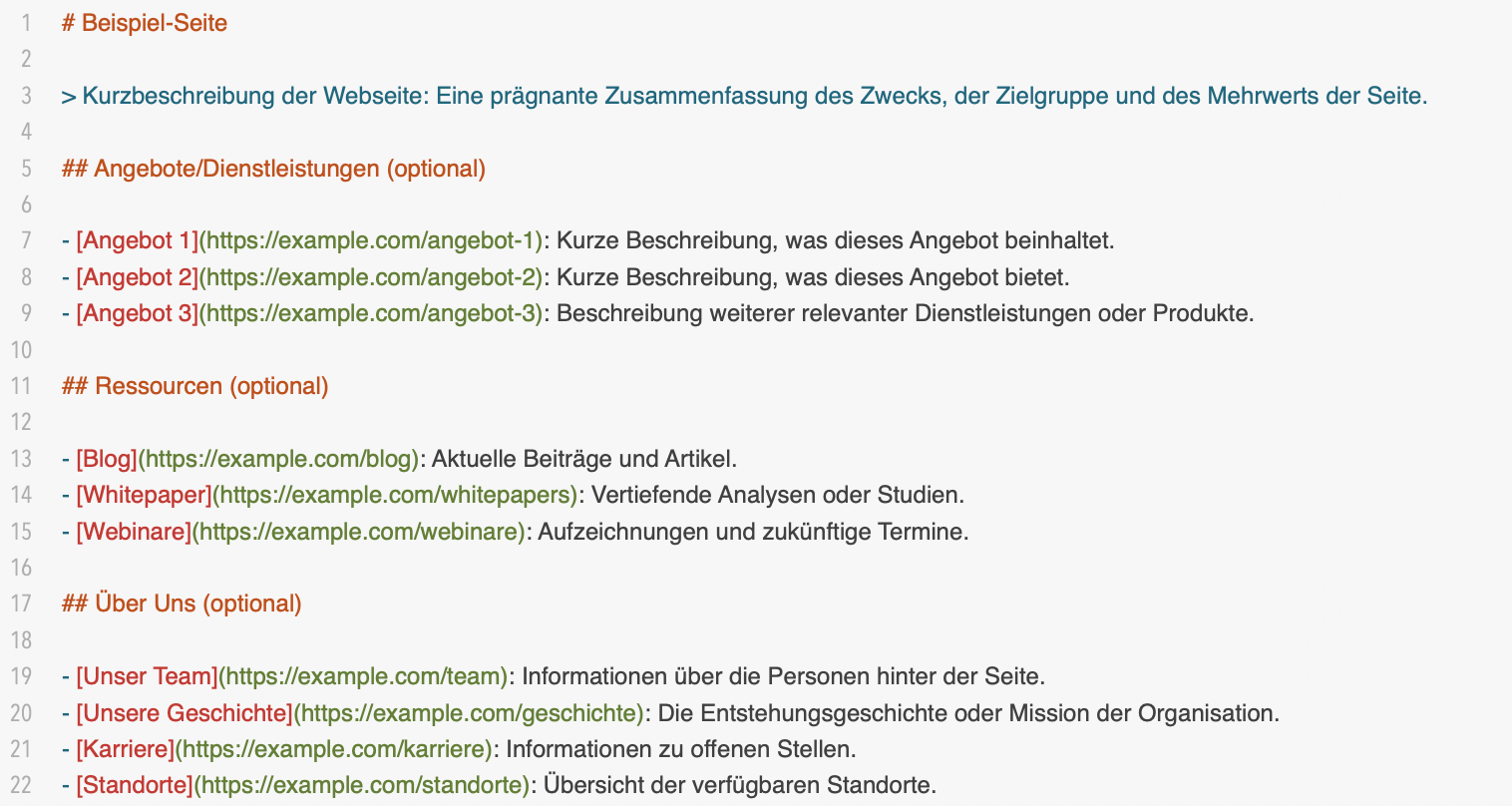 llms.txt Muster-Beispiel