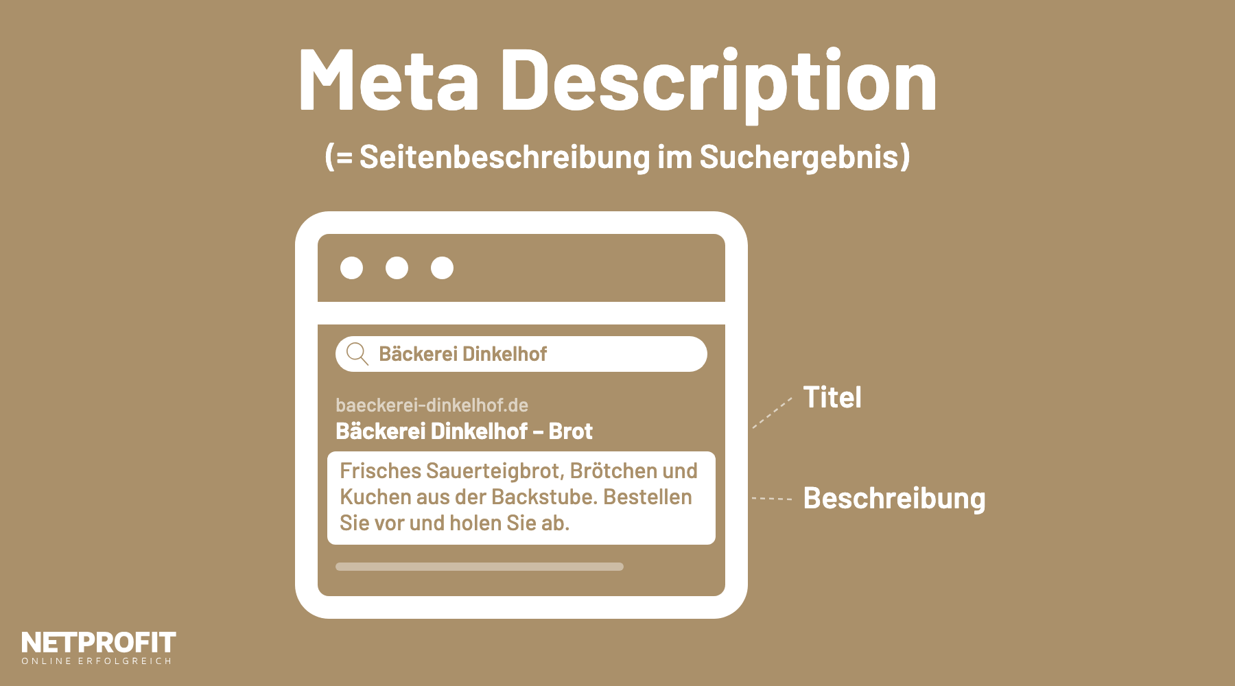 Suchergebnis im Browserfenster: unter dem Titel ist die Meta Description als Beschreibungstext hervorgehoben
