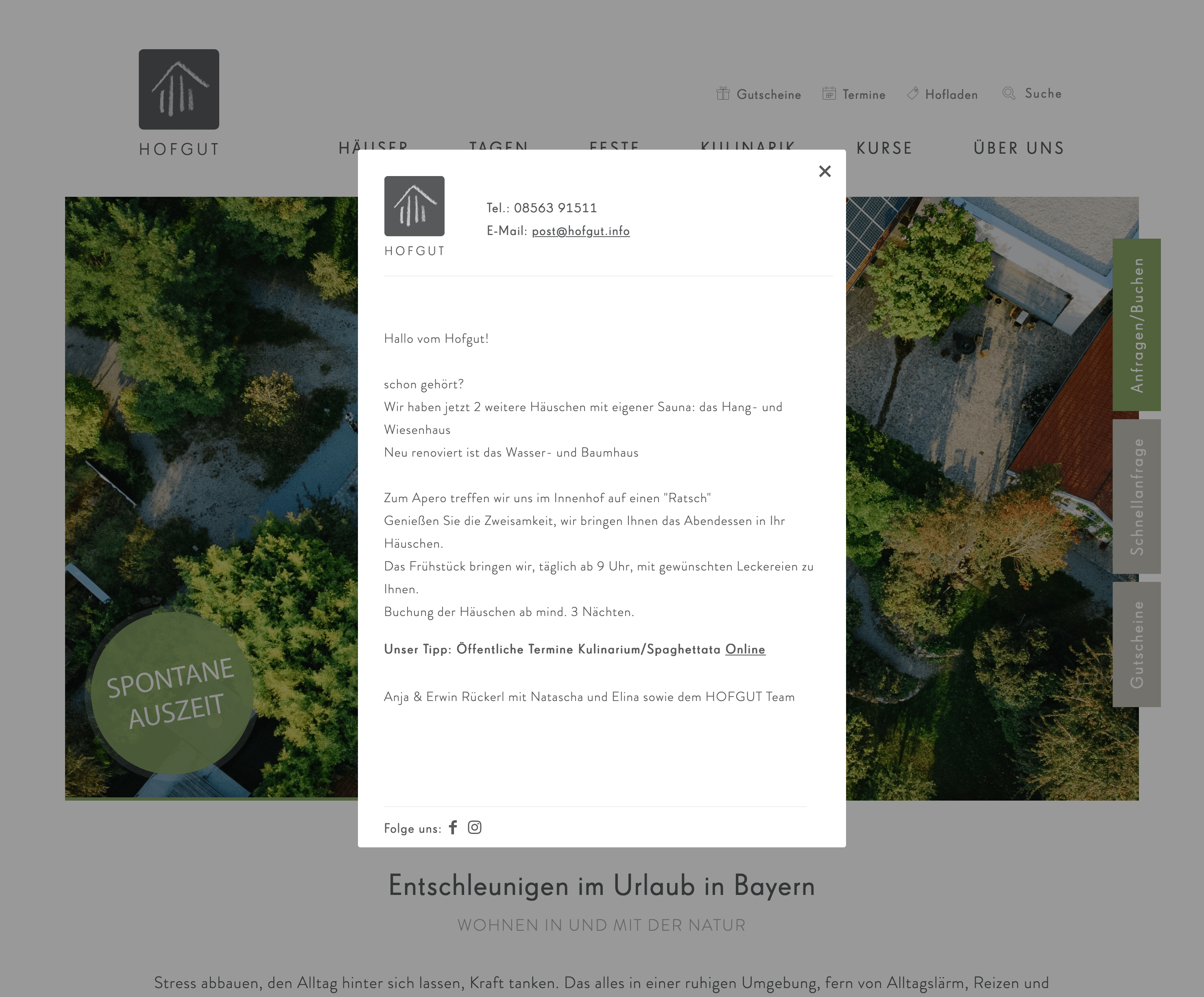 Beispiel für ein Info-Pop-up